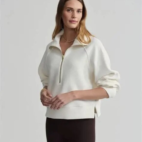 Varley Large Milano Half Zip Sweat - Ivory Style #VAR02106 *SEE CONDITION* - Picture 1 of 13